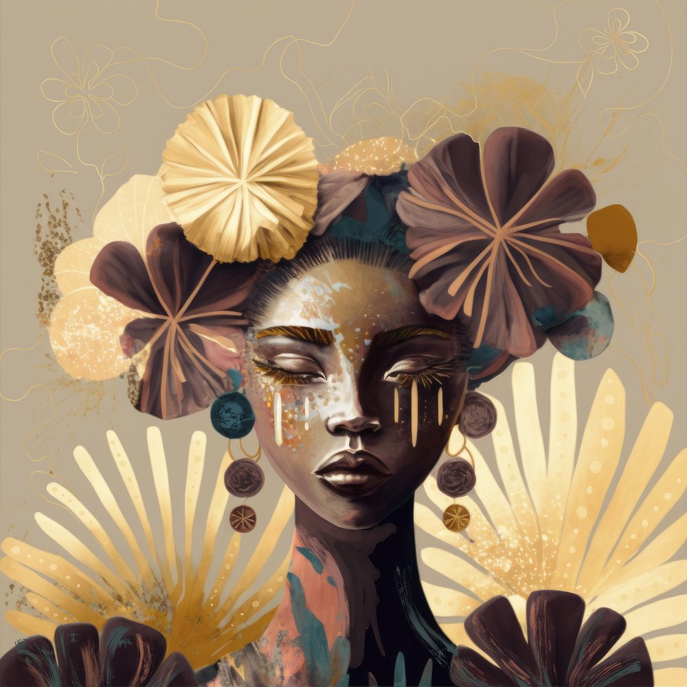 Florale Goldgöttin von Bella Eve