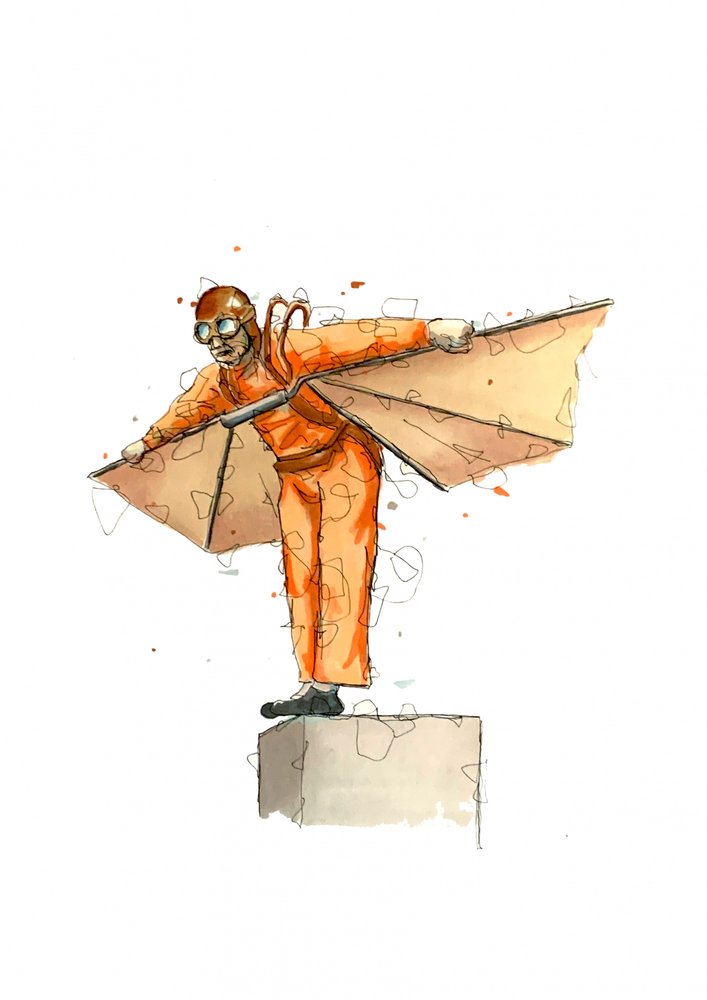 Erster Flug des Erfinders von Borgenhag Holmqvist