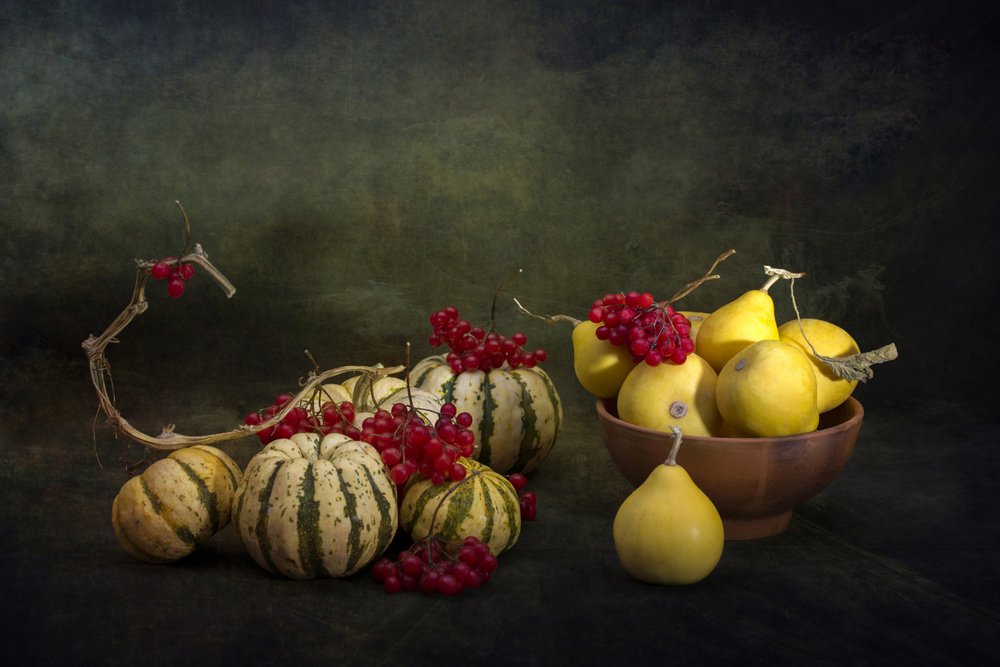 Ernte Kürbisse und Beeren von Brig Barkow