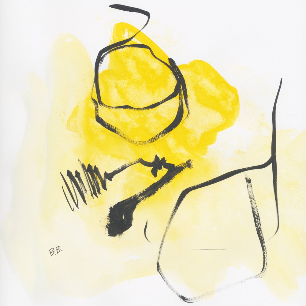Abstrakte Gelbe Figur von Bronwyn Baker