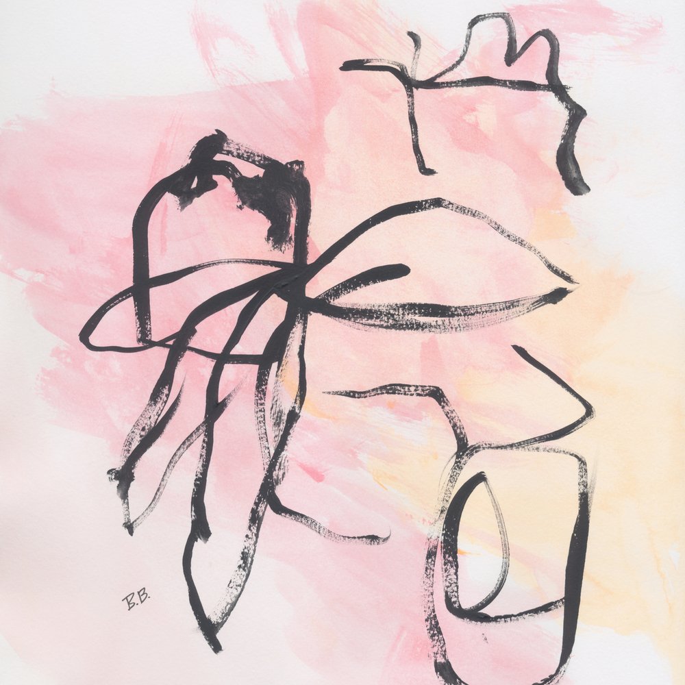 Fließende Rosa Abstraktion von Bronwyn Baker