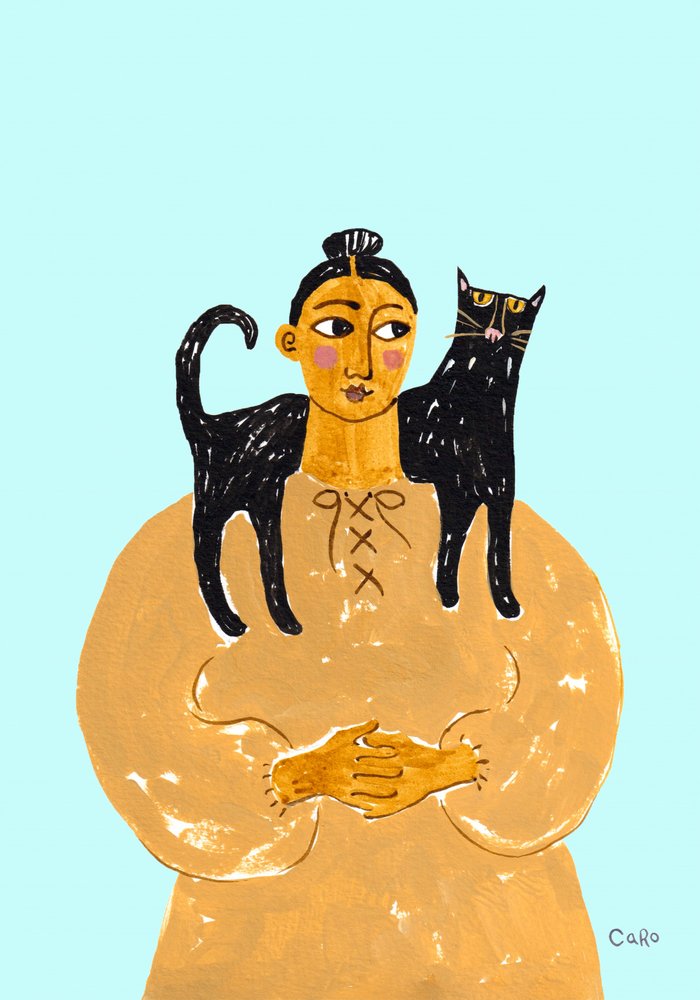 Volkskunst-Katzenbegleiter von Caroline Roberts