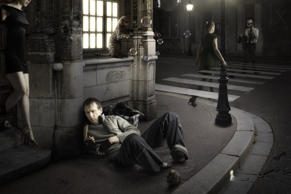 Städtische Nacht-Einsamkeit von Christophe Kiciak