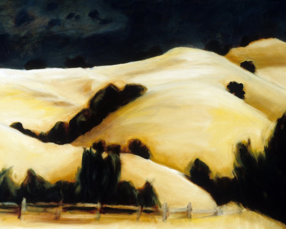 Goldene Hügel Dramatischer Himmel von Claire Whitehead