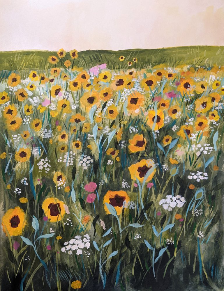 Goldenes Sonnenblumenfeld von Claire Whitehead