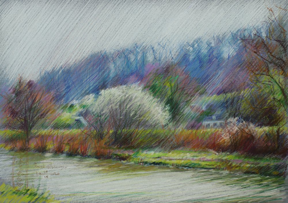Blühendes Flussdorf von Corné Akkers