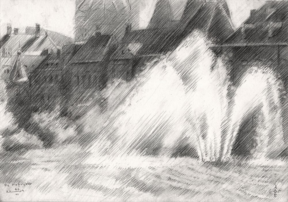 Stadtspringbrunnen Skizze von Corné Akkers