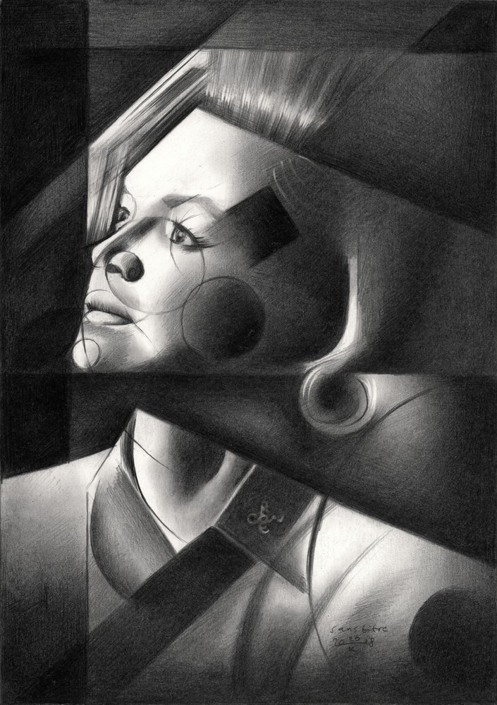 Geometrisches Frauenporträt von Corné Akkers