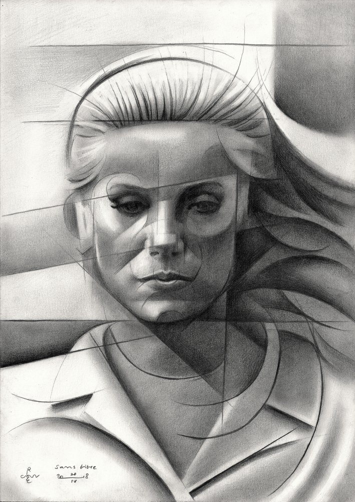 Geometrisches Frauenporträt von Corné Akkers