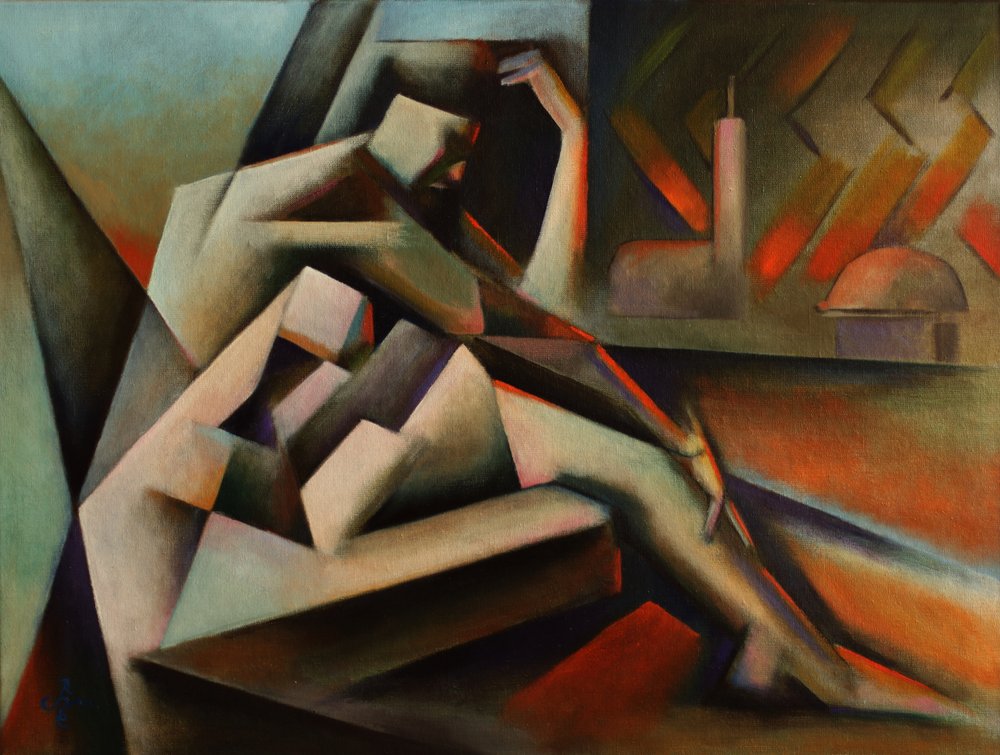 Nachdenkliche geometrische Figur von Corné Akkers