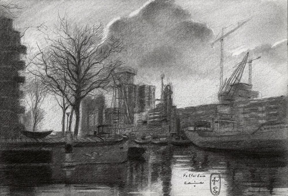 Rotterdam Winterhafenskizze von Corné Akkers