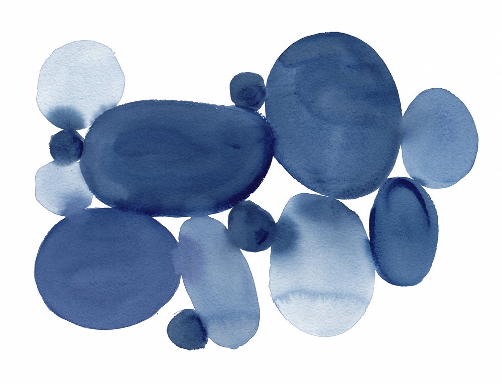Blaue Aquarellsteine01 von Danushka Abeygoda