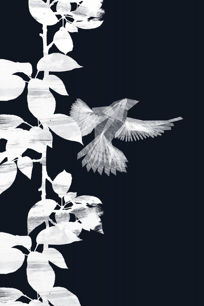 Ätherischer Vogel und Blätter von Danushka Abeygoda