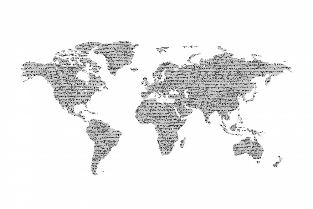Typografische Weltkarte von Danushka Abeygoda