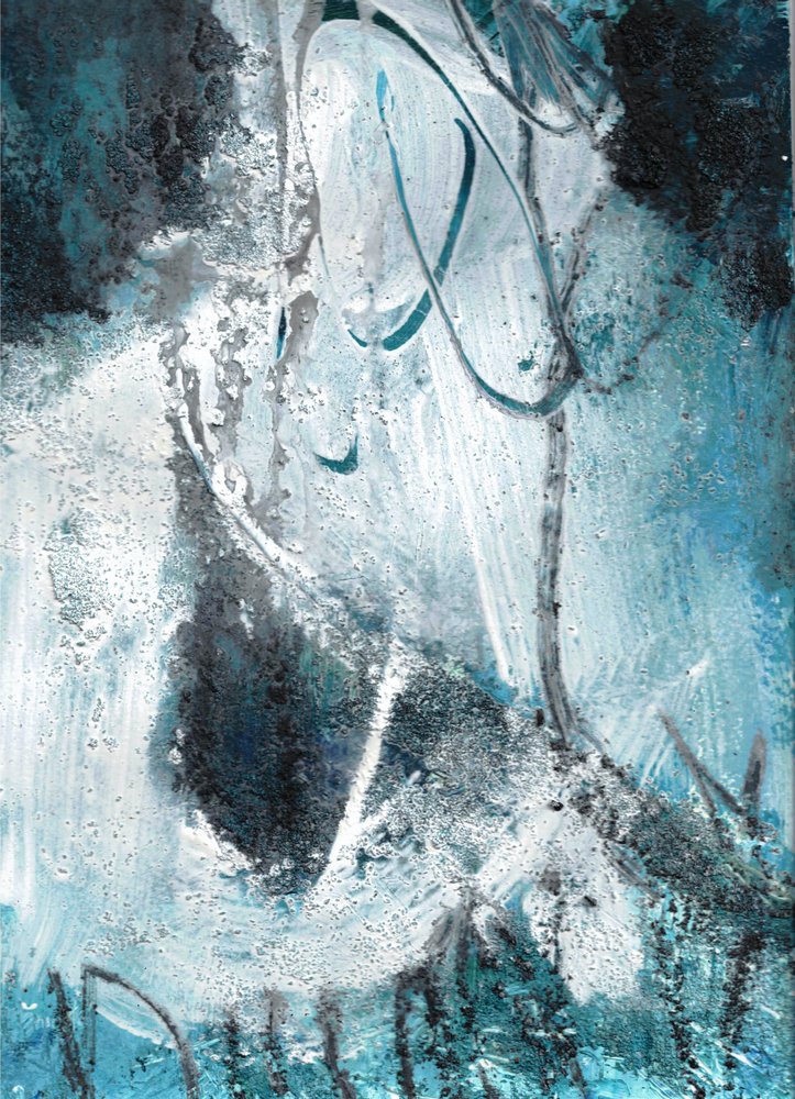 Nebeliges Blauabstrakt von Deb Chaney