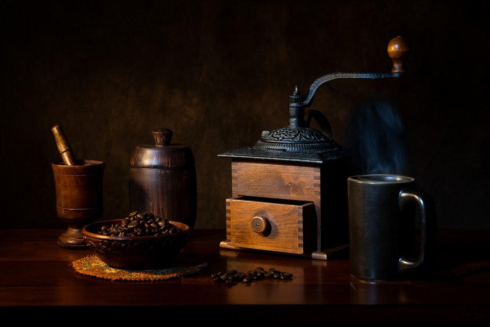 Rustikales Kaffee Stillleben von Dennis Zhang