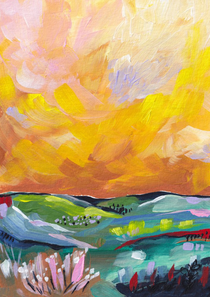 Lebendige Sonnenuntergangslandschaft von Dirkie Nell