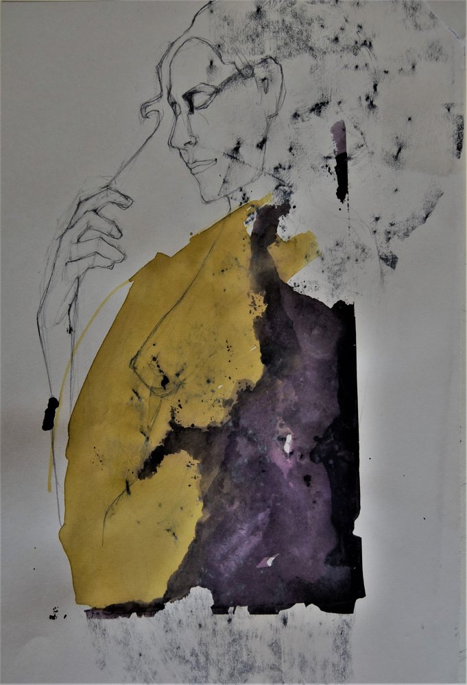 Abstrakte goldene Frau von Doris Schmitz