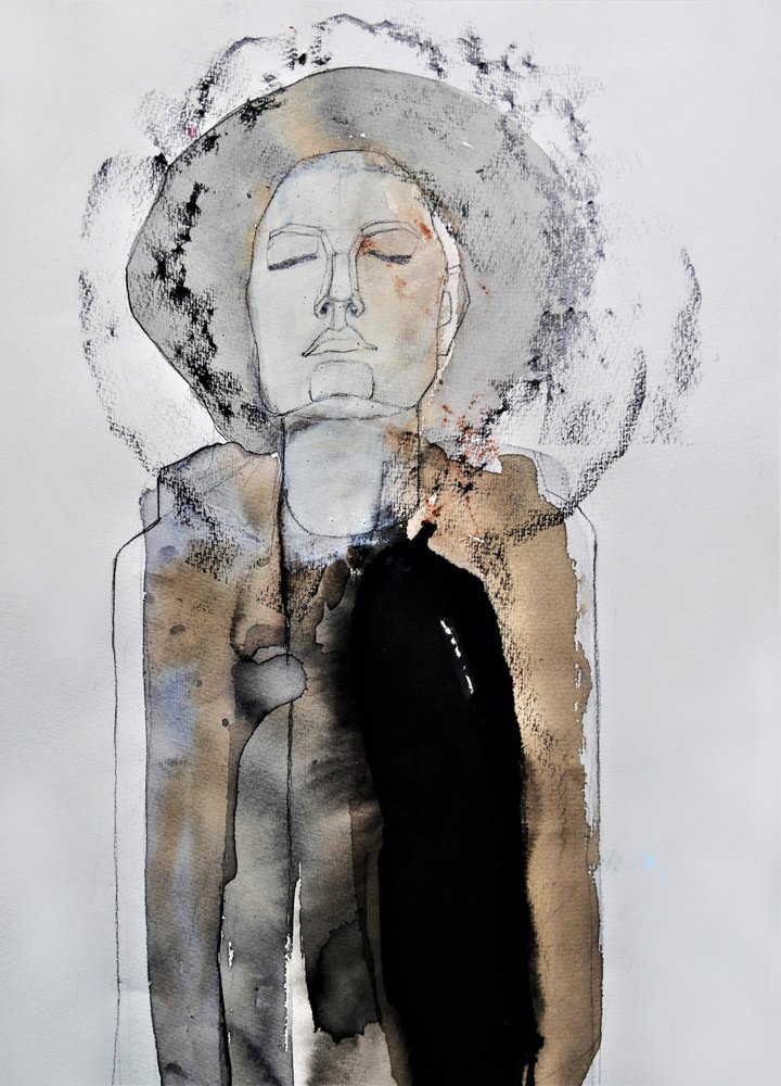 Nachdenkliche Figur mit Hut von Doris Schmitz