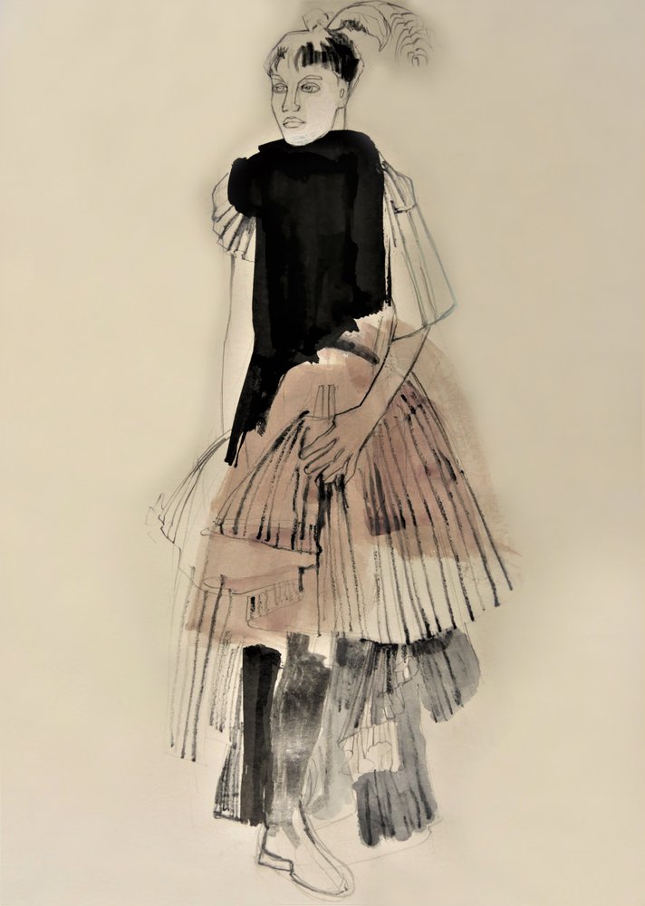 Couture Modeillustration von Doris Schmitz