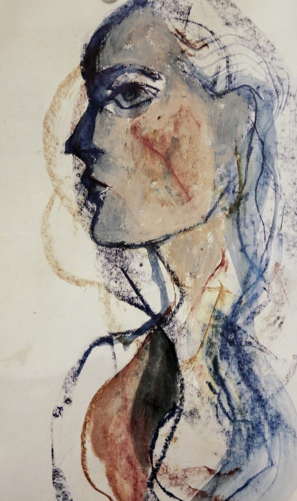 Ausdrucksstarkes Blaues Profil von Doris Schmitz