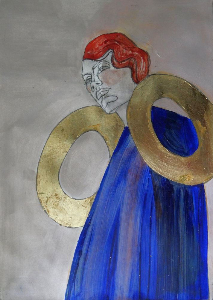 Figur mit goldenen Ringen von Doris Schmitz