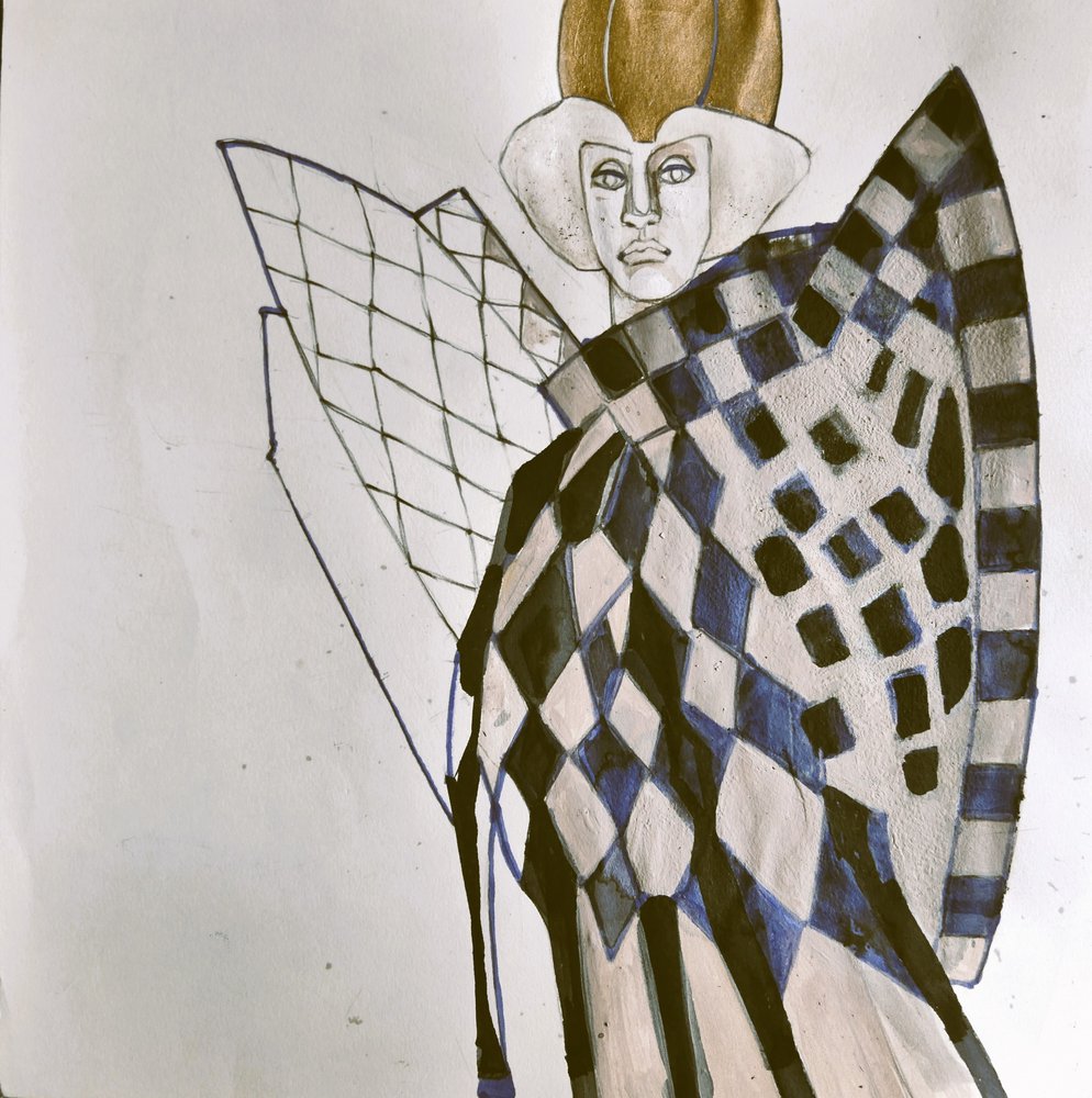 Harlekin Modeporträt von Doris Schmitz
