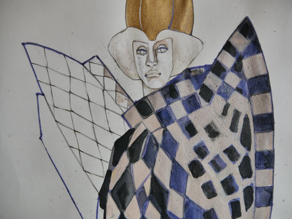 Mystische Harlekinfigur von Doris Schmitz