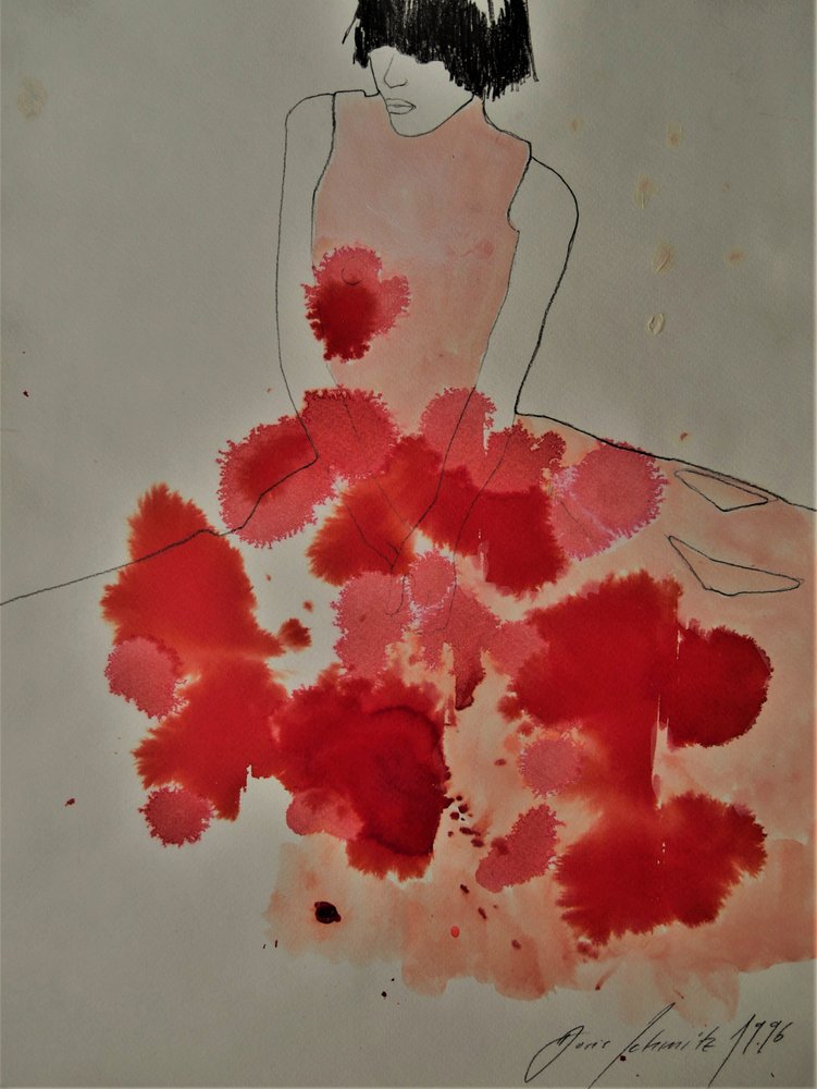 Rotes Tinten-Kleid von Doris Schmitz