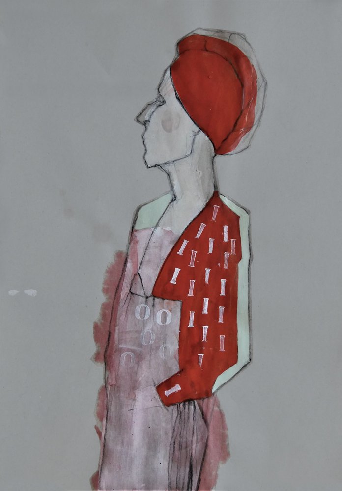 Rote Turbanfrau von Doris Schmitz