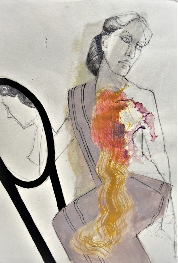 Frau mit innerem Feuer von Doris Schmitz