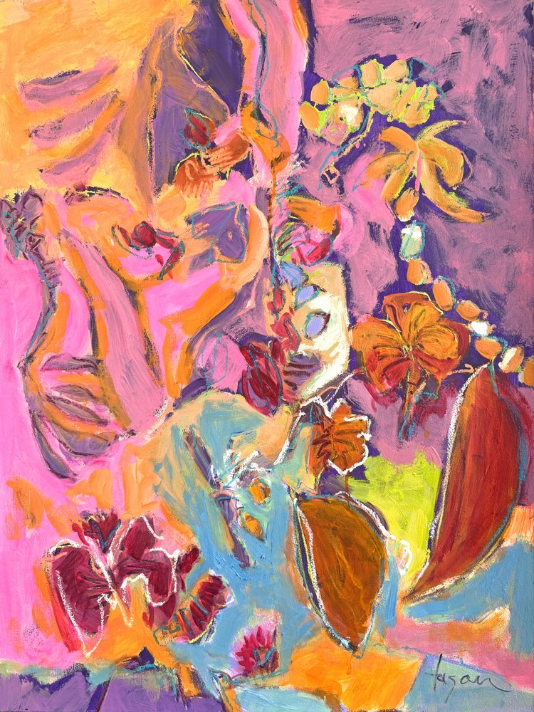 Lebendige abstrakte Blumen von Dorothy Fagan