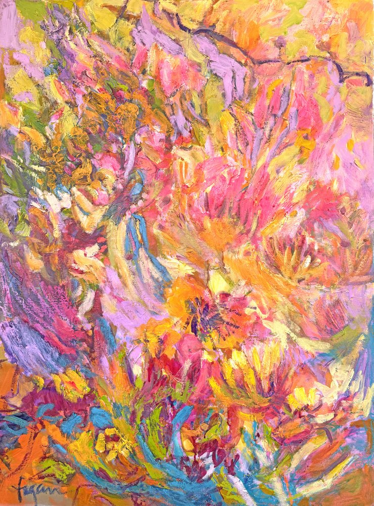 Lebendige abstrakte Blumen von Dorothy Fagan