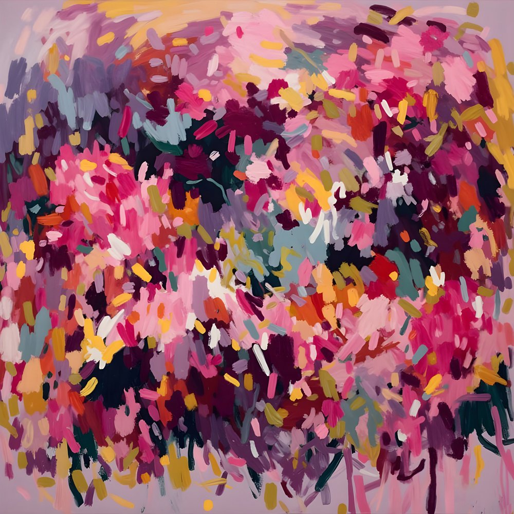 Lebendiges Florales Abstrakt von Edie
