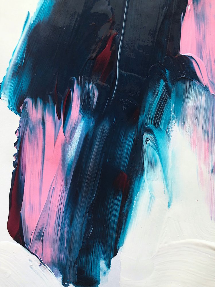 Dynamisches Blau-Pink Abstrakt von Ejaaz Haniff