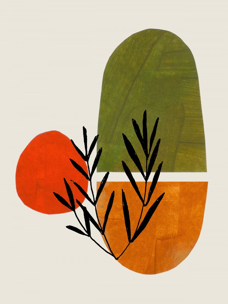 Lebendiges botanisches Abstrakt von Ejaaz Haniff