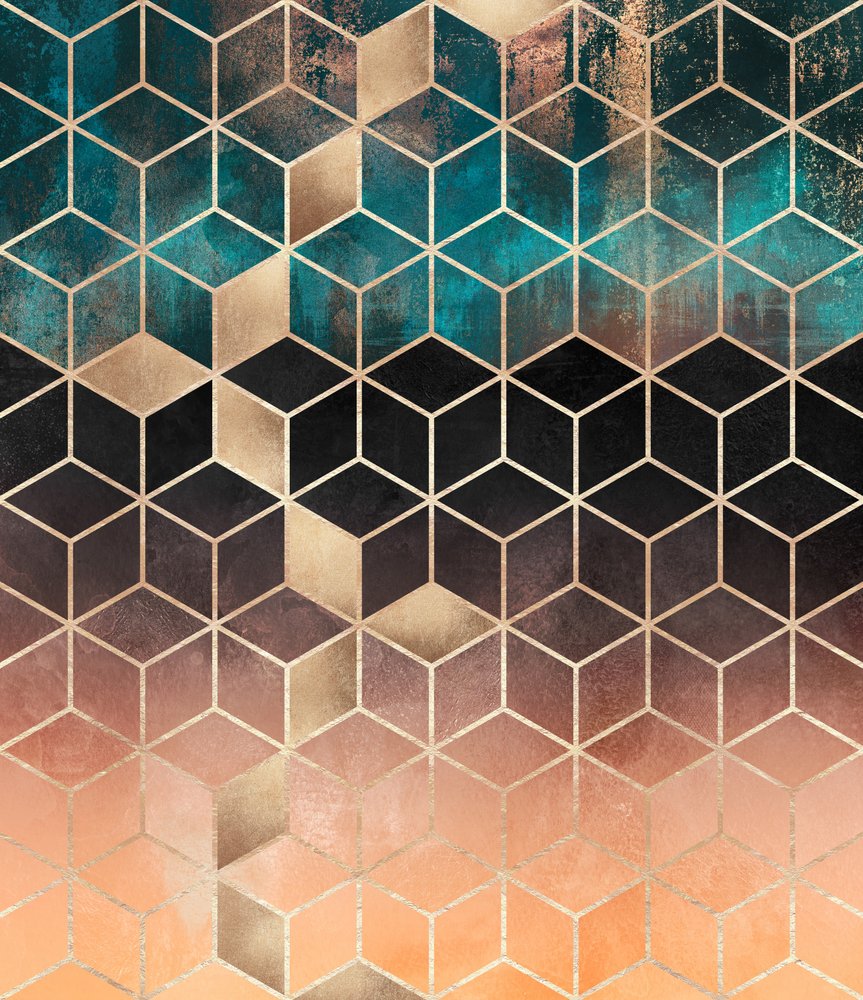 Gold Ombre Geometrisches Muster von Elisabeth Fredriksson