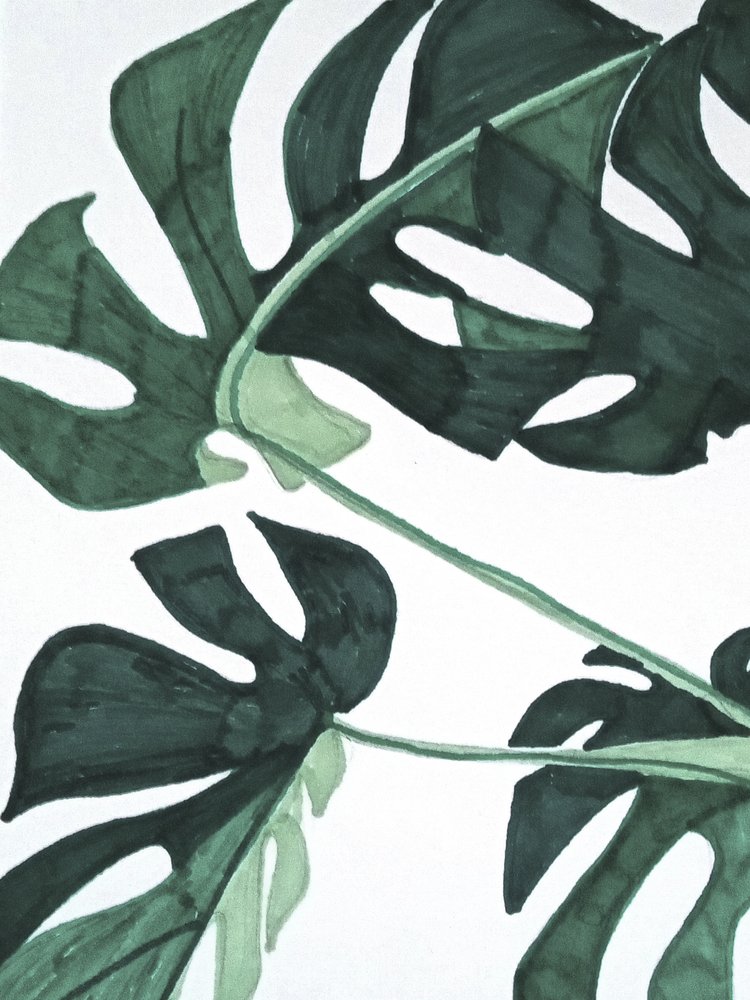 Abstrakte Grüne Monstera von Elizabeth C