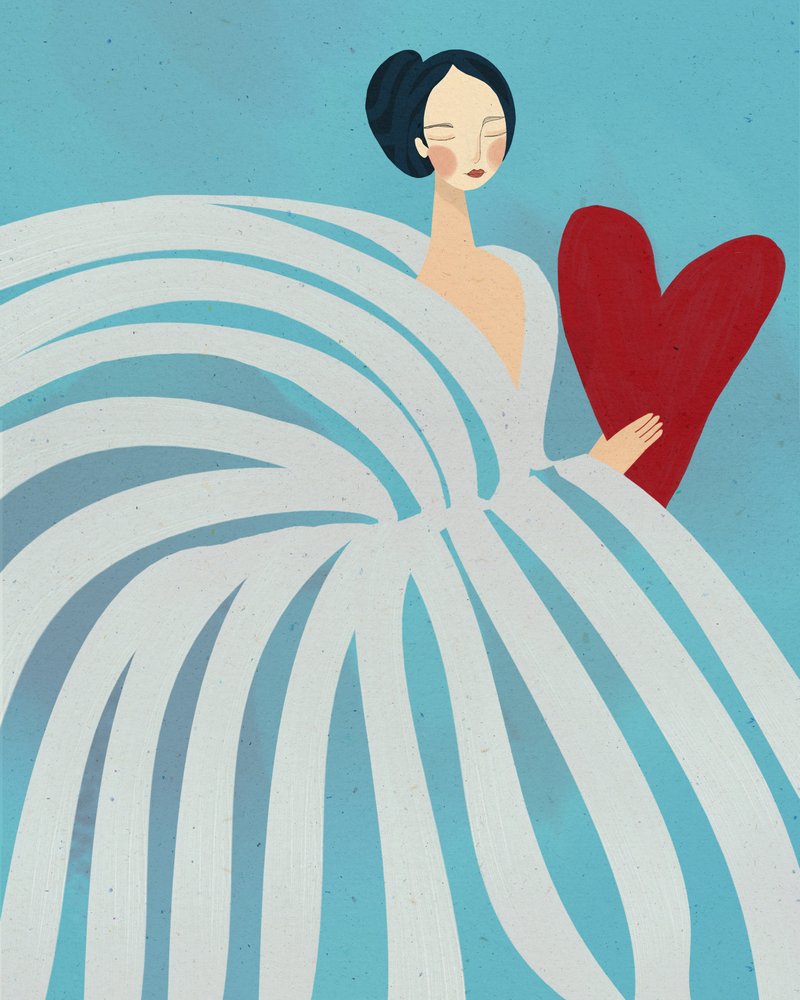 Gelassene Frau mit Herz von Essa Van Reis