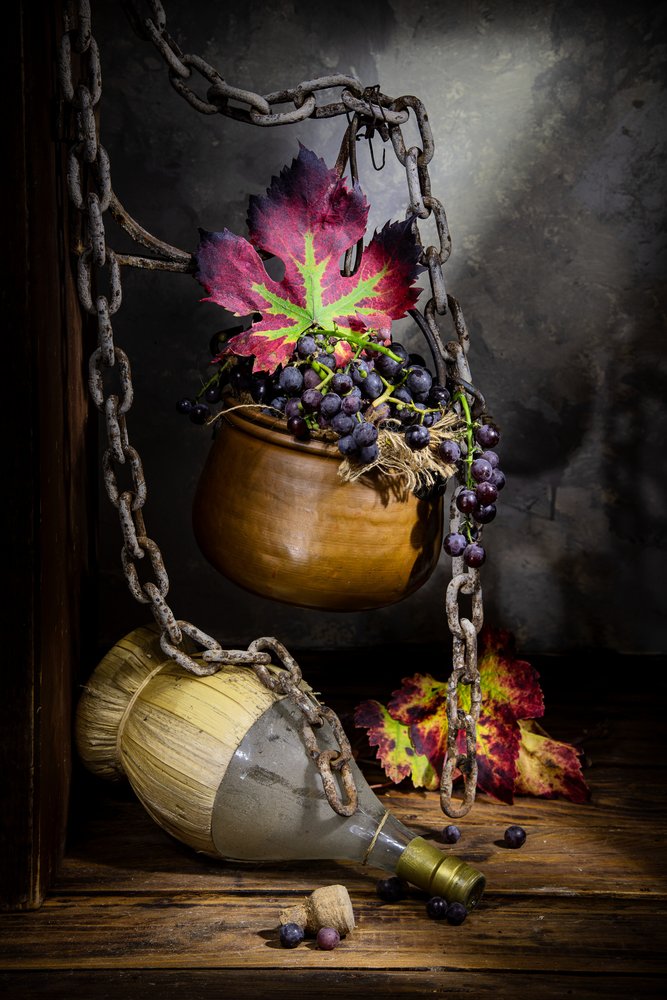 Herbstwein Stillleben von Felice Angelino