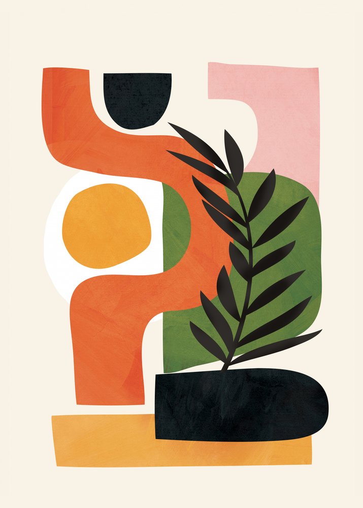 Organische abstrakte Pflanze von Flow Line