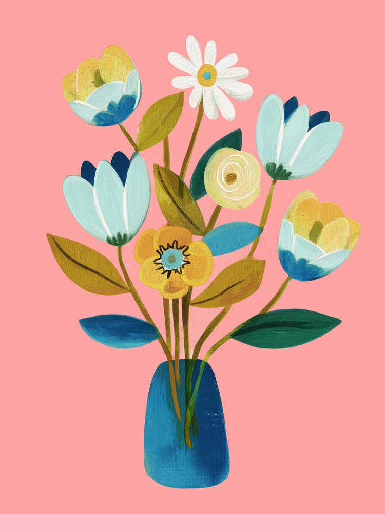 Verspielter Blumenstrauß von Flow Line