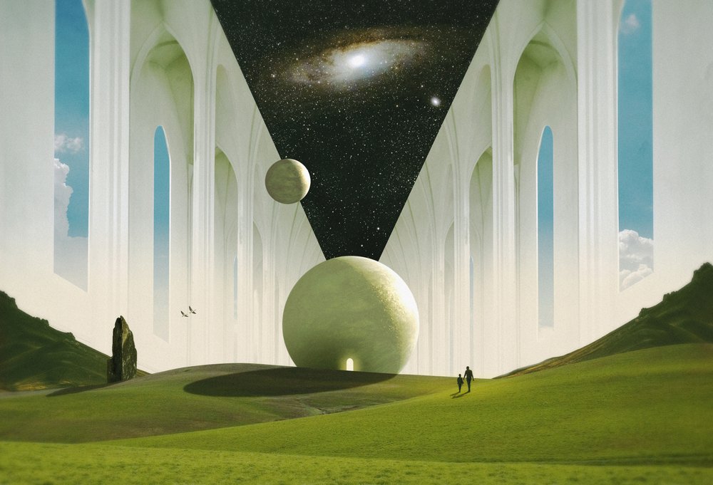Surrealer Kosmischer Torbogen von Fran Rodríguez