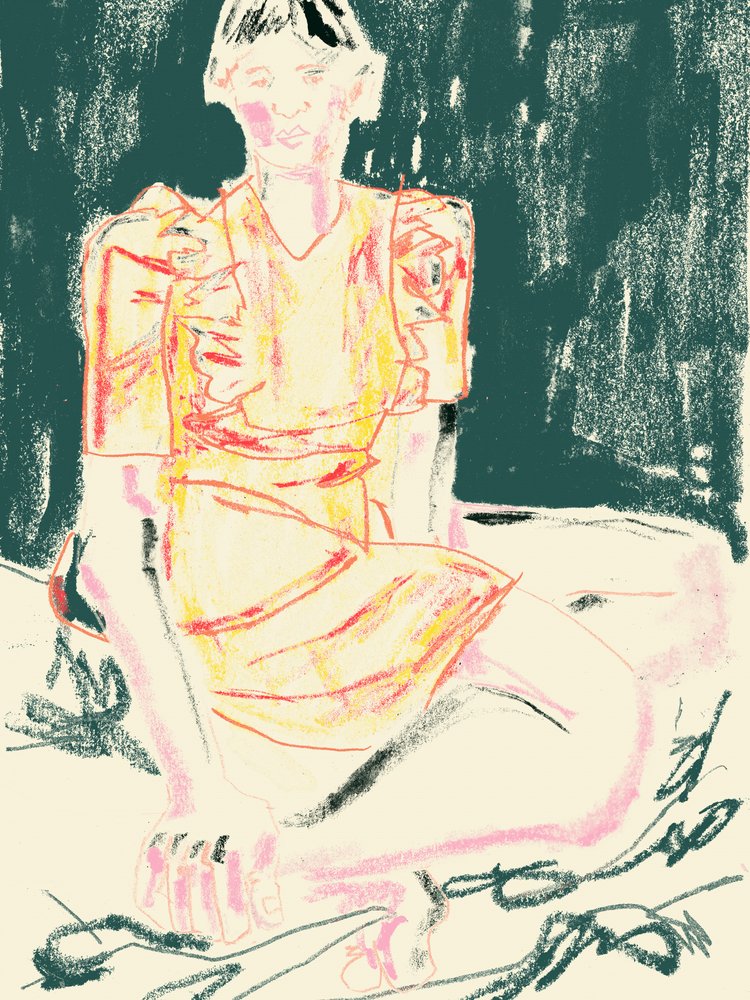 Frau im Gelben Kleid von Francesco Gulina