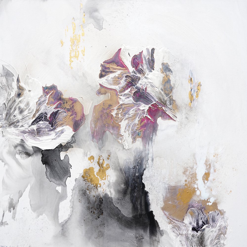 Abstrakte Goldene Blüten von Françoise Wattré
