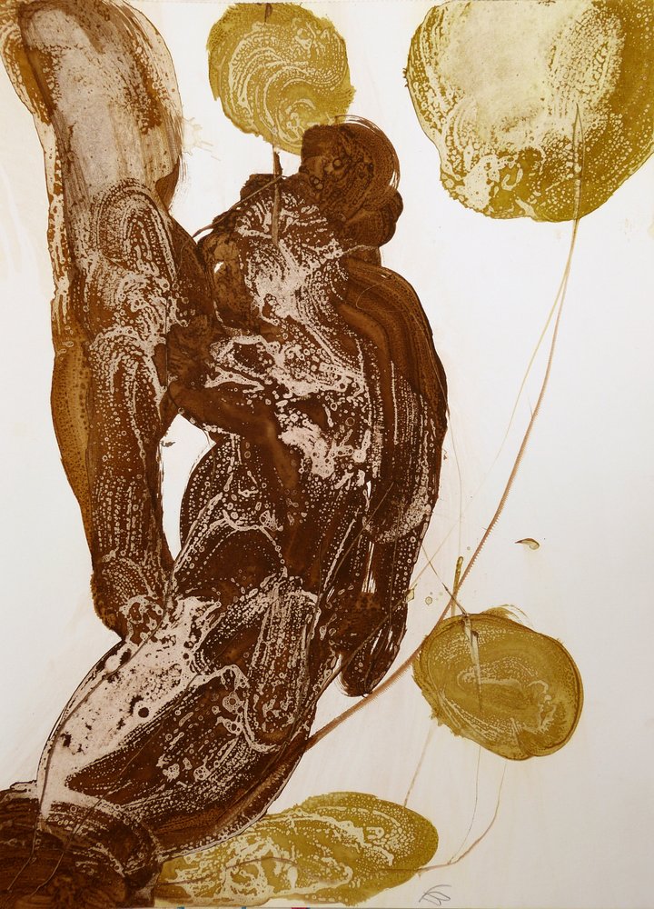 Goldene abstrakte Umarmung von Frederic Belaubre