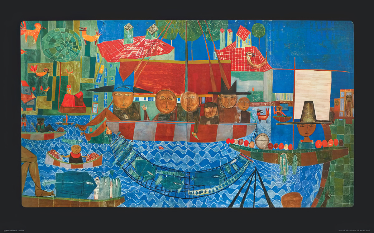 Der wunderbare Fischfang von Friedensreich Hundertwasser