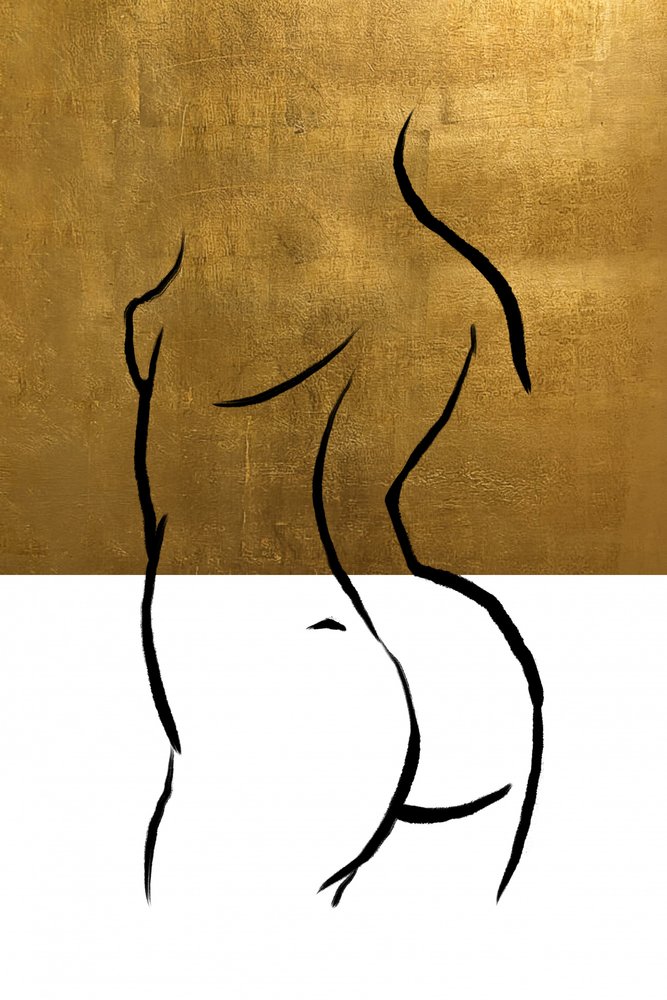 Minimalistische goldene Nackte von Fun Qui