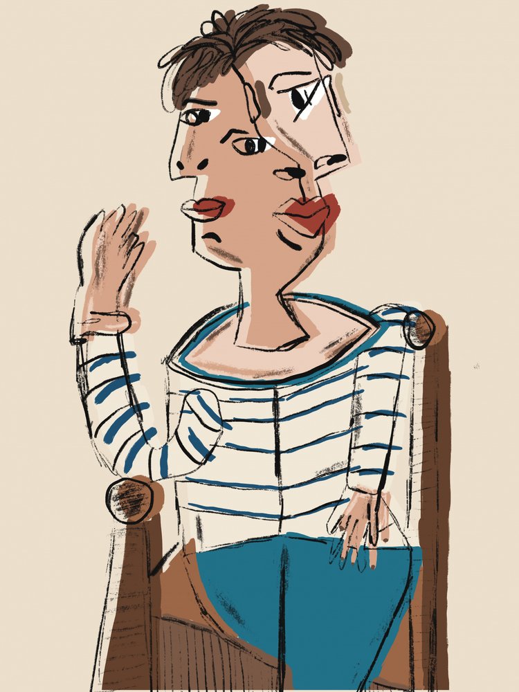 Modernes kubistisches Porträt von GIovanna Gil Alves