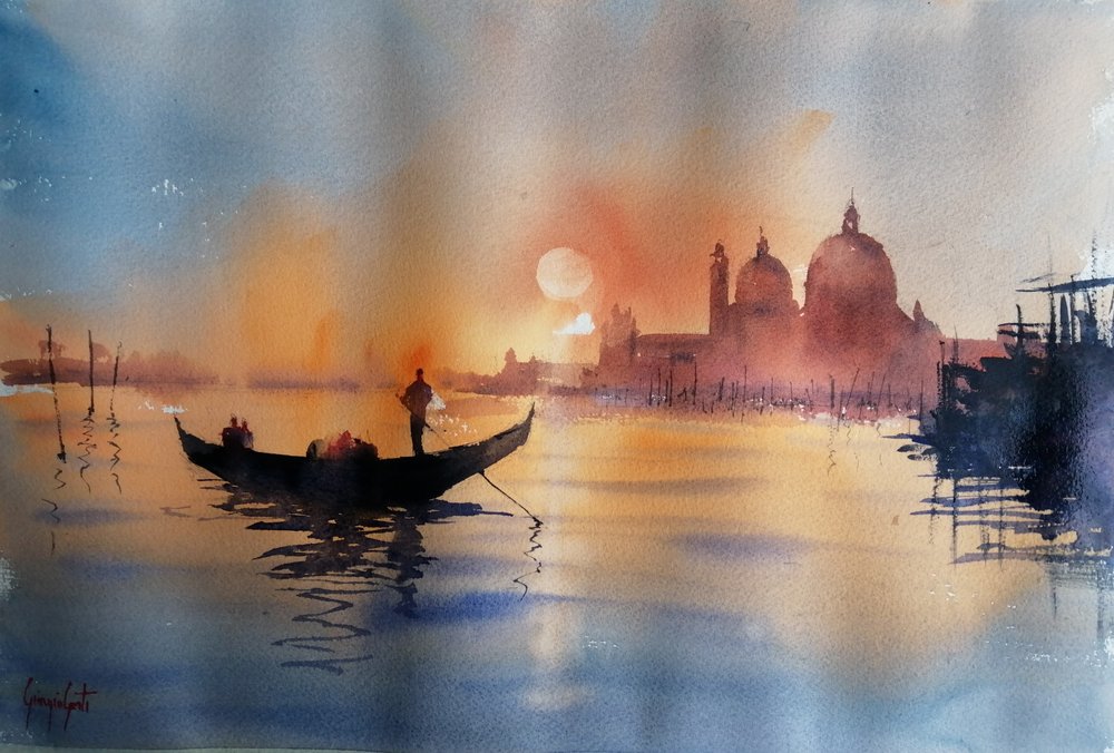 Venedig Sonnenuntergang Gondel von Giorgio Gosti